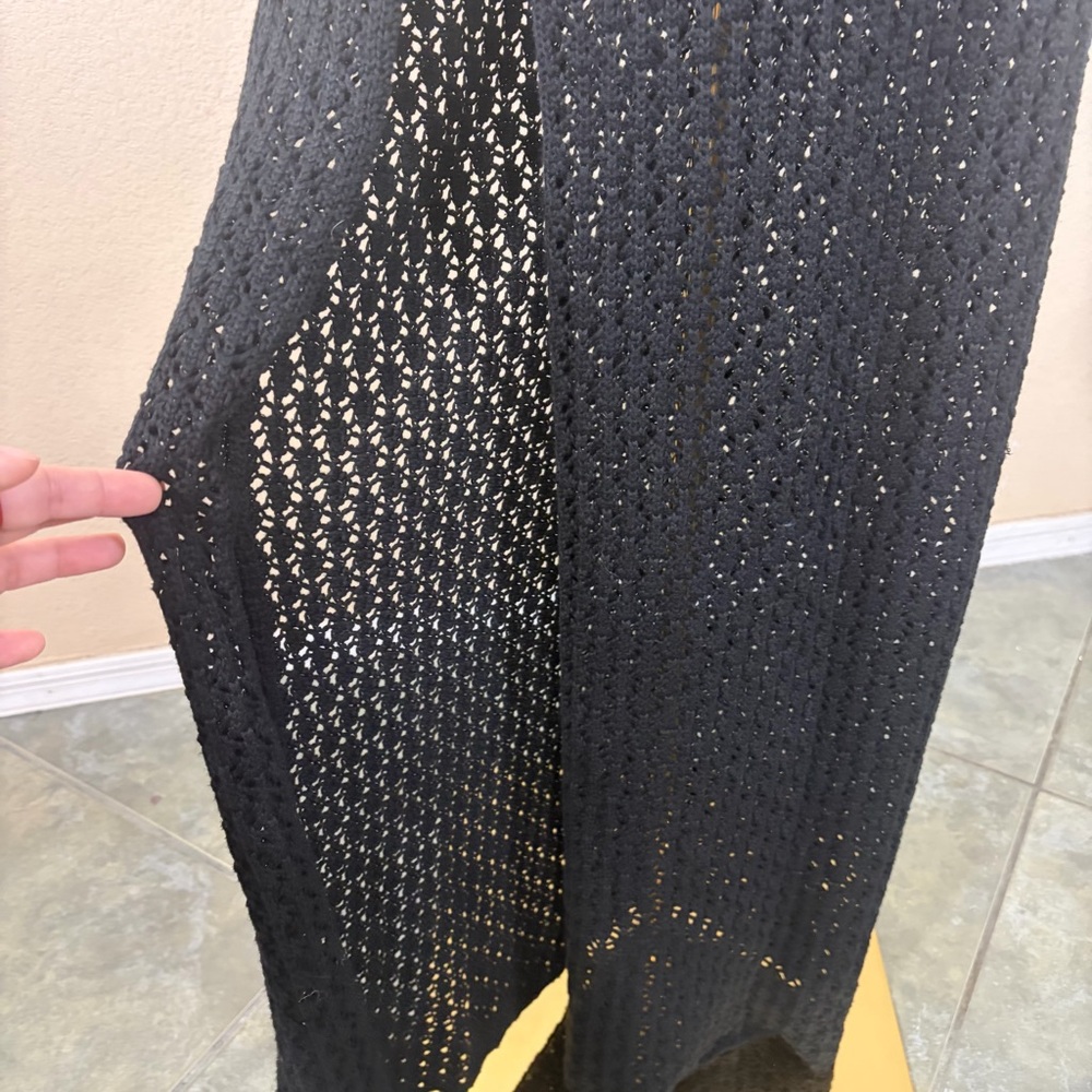 Meshki Malia Cut Out Crochet Maxi Dress Black Sz S Beachy Vacay Honeymoon - Picture 6 of 12
